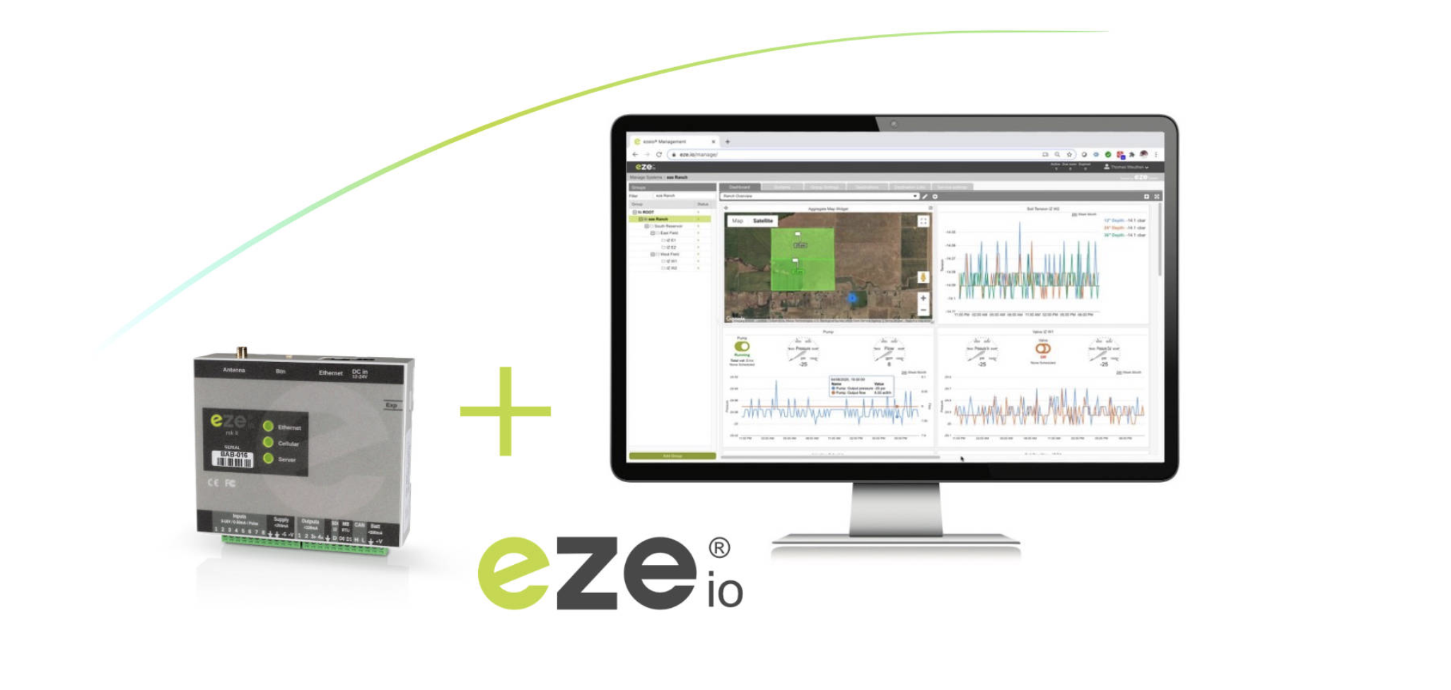 EzeIO cellular radio installed in a field enclosure or remote asset location