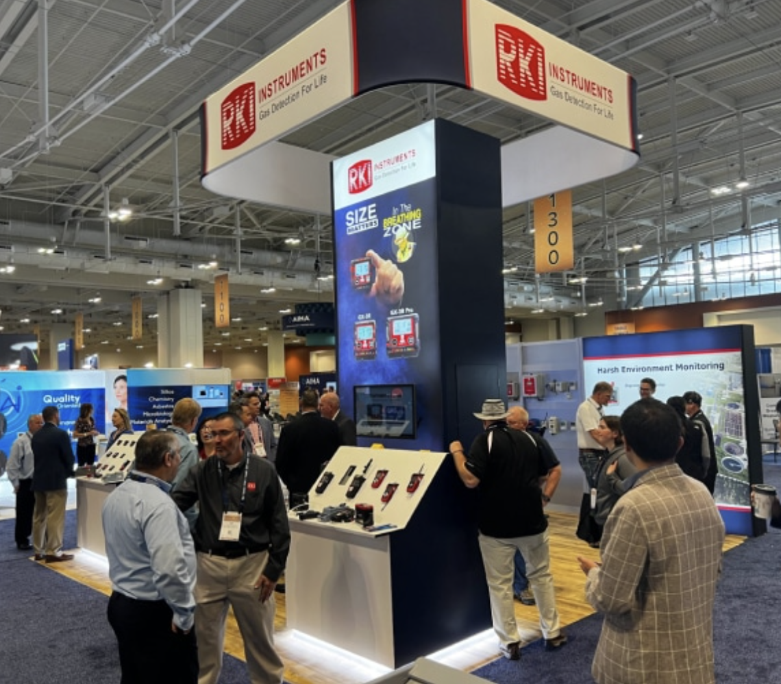 RKI fixed gas detector or portable gas monitor installed in a treatment plant, pump station, or industrial facility